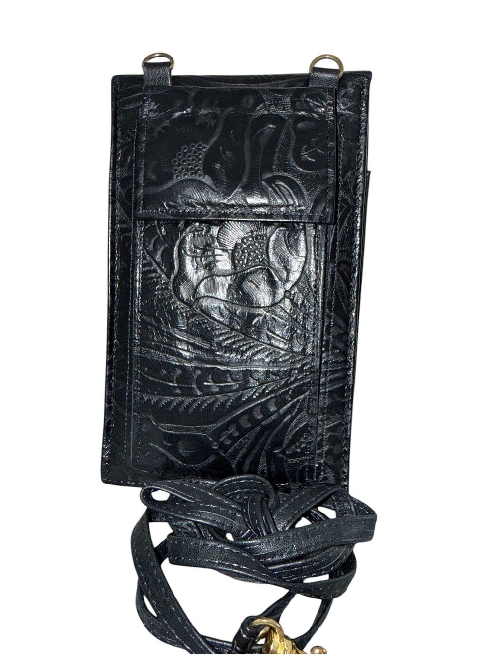 Rolf’s Tooled Phone/Wallet X-body Bag